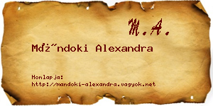 Mándoki Alexandra névjegykártya